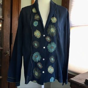 J Jill Embroidered Rayon Blouse